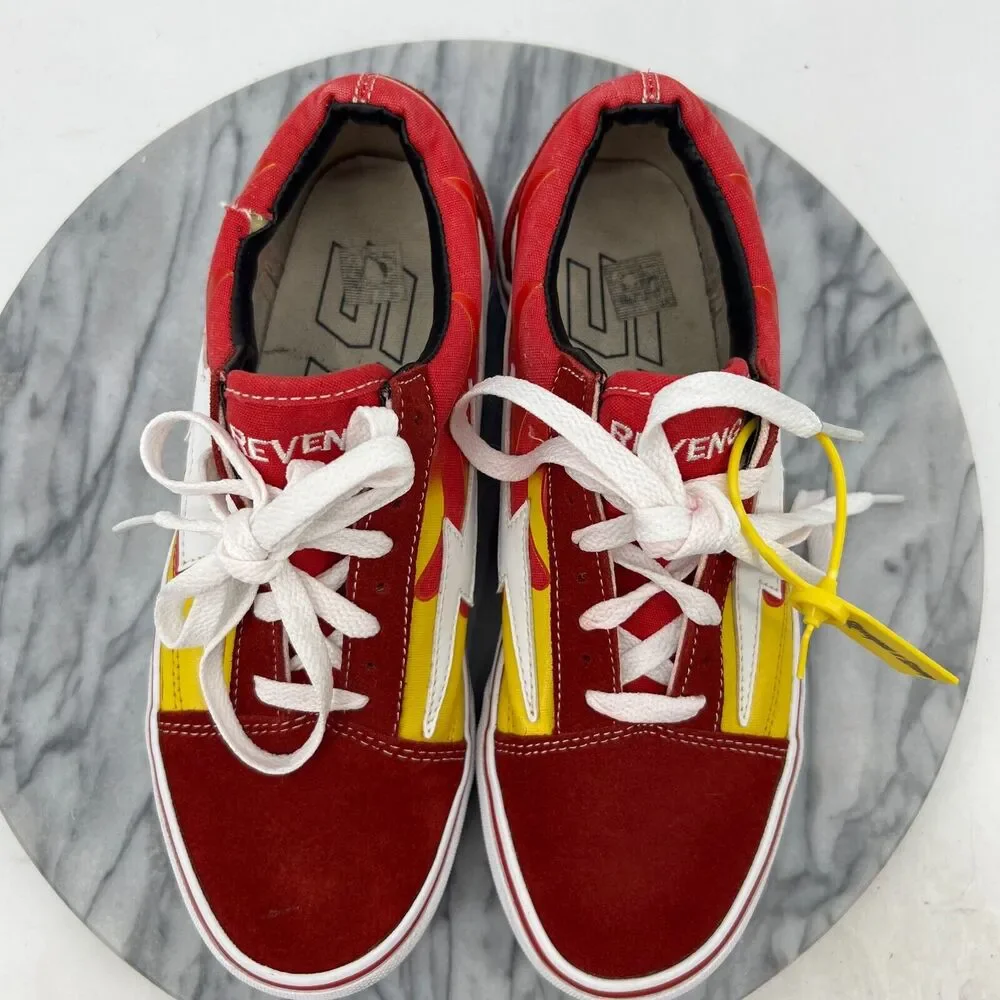 Revenge X Storm Ian Connor Sneakers Mens 7.5 Red Flame Low Top Comfort *READ